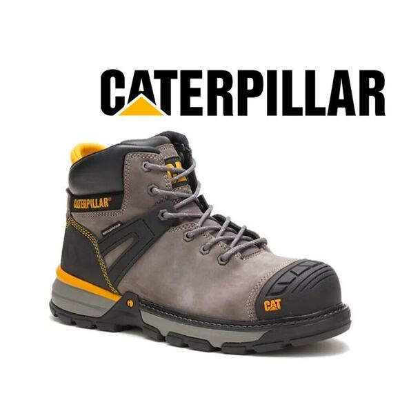 Caterpillar Excavator Superlite Waterproof Nano Toe Work Boot Pewter Men’s 14 - Picture 1 of 12